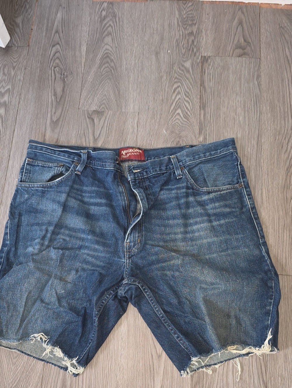 Arizona Jean Company Dark Blue Distressed Relaxed Denim Shorts
